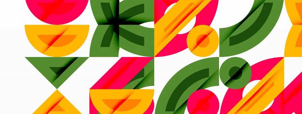 Abstract geometric pattern. Vivid colors overlap, creating dynamic visual イラスト素材