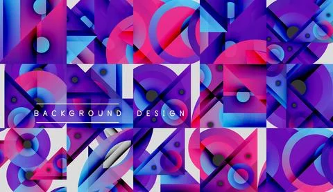 Abstract geometric pattern. Vivid purple, pink, blue hues create dynamic 스톡 일러스트