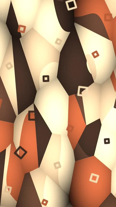 Abstract Geometric Pattern with Warm Brown Cream and Orange Organic Shapes Stock Footage 342943682