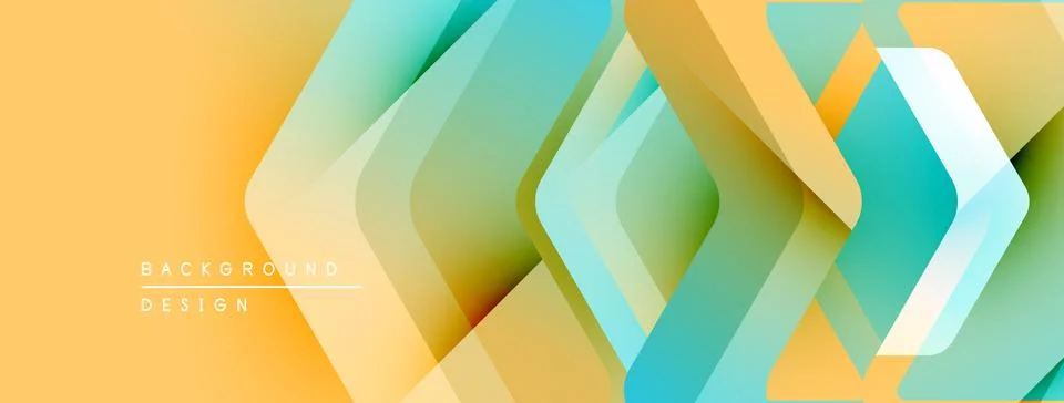 Abstract geometric pattern. Warm yellow blends into cool turquoise. Overlapping 스톡 일러스트