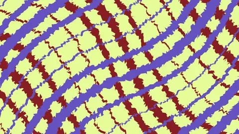 Abstract geometric pattern with wavy blue and red lines イラスト素材