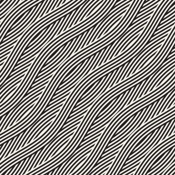 Abstract geometric pattern with wavy lines. Interlacing rounded stripes des.. Stock Illustration