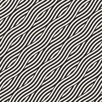 Abstract geometric pattern with wavy lines. Interlacing rounded stripes des.. Stock Illustration