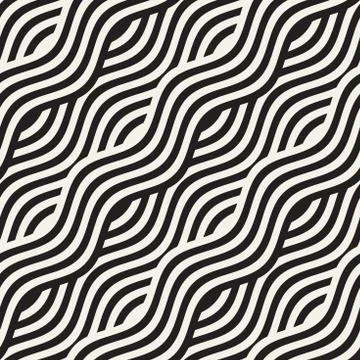 Abstract geometric pattern with wavy lines. Interlacing rounded stripes des.. 스톡 일러스트
