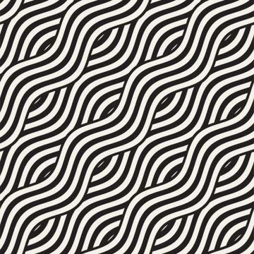 Abstract geometric pattern with wavy lines. Interlacing rounded stripes design Stock Illustration