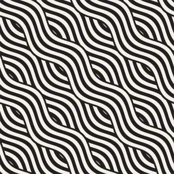 Abstract geometric pattern with wavy lines. Interlacing rounded stripes des.. Illustrazione stock