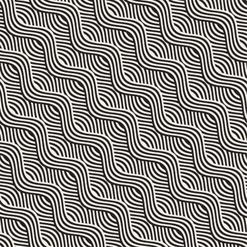 Abstract geometric pattern with wavy lines. Interlacing rounded stripes des.. Stock Illustration