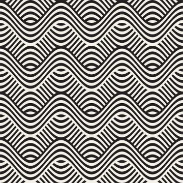 Abstract geometric pattern with wavy lines. Interlacing rounded stripes des.. イラスト素材
