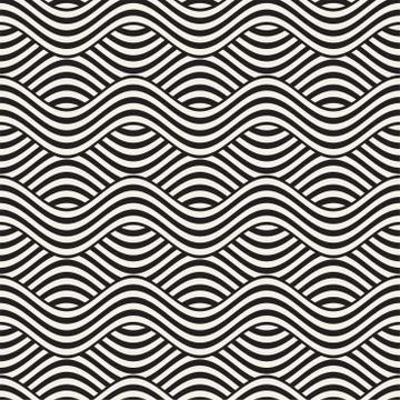 Abstract geometric pattern with wavy lines. Interlacing rounded stripes des.. Stock Illustration