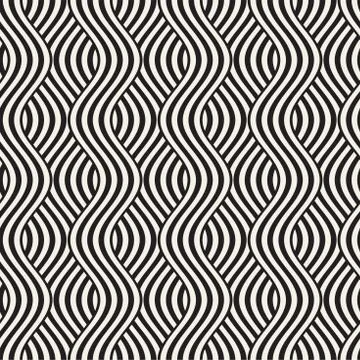 Abstract geometric pattern with wavy lines. Interlacing rounded stripes des.. イラスト素材