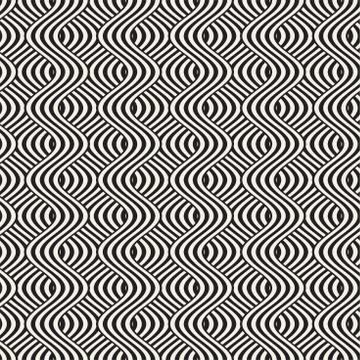 Abstract geometric pattern with wavy lines. Interlacing rounded stripes des.. イラスト素材