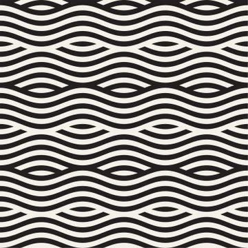 Abstract geometric pattern with wavy lines. Interlacing rounded stripes des.. Stock Illustration