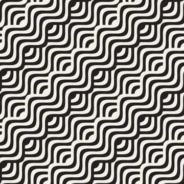 Abstract geometric pattern with wavy lines. Interlacing rounded stripes des.. イラスト素材