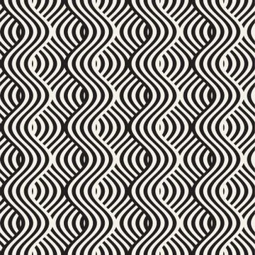 Abstract geometric pattern with wavy lines. Interlacing rounded stripes des.. Illustrazione stock