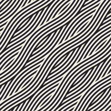Abstract geometric pattern with wavy lines. Interlacing rounded stripes des.. Stock Illustration