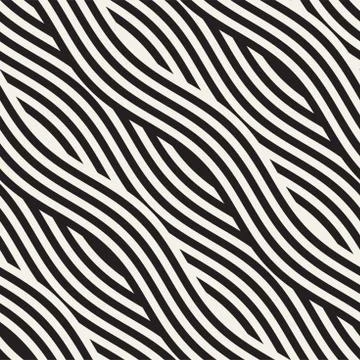 Abstract geometric pattern with wavy lines. Interlacing rounded stripes des.. Illustrazione stock