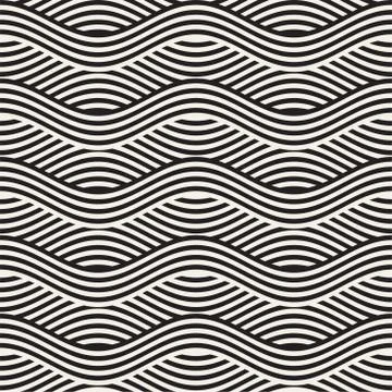 Abstract geometric pattern with wavy lines. Interlacing rounded stripes des.. Stock Illustration