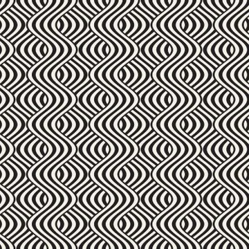 Abstract geometric pattern with wavy lines. Interlacing rounded stripes des.. Illustrazione stock