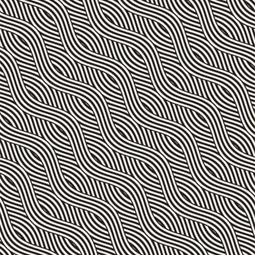 Abstract geometric pattern with wavy lines. Interlacing rounded stripes des.. 스톡 일러스트