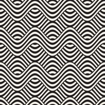 Abstract geometric pattern with wavy lines. Interlacing rounded stripes des.. Illustrazione stock