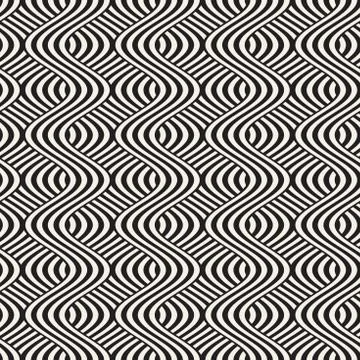 Abstract geometric pattern with wavy lines. Interlacing rounded stripes des.. Stock Illustration