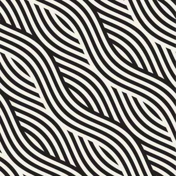 Abstract geometric pattern with wavy lines. Interlacing rounded stripes des.. 스톡 일러스트