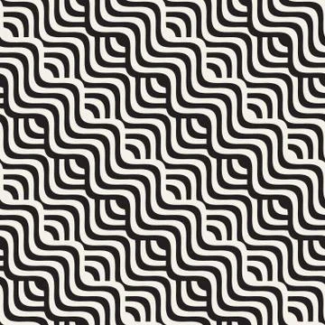Abstract geometric pattern with wavy lines. Interlacing rounded stripes des.. Illustrazione stock