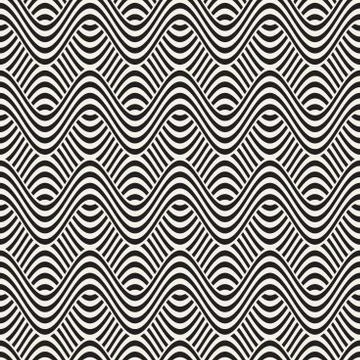 Abstract geometric pattern with wavy lines. Interlacing rounded stripes des.. Stock Illustration