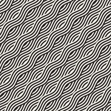 Abstract geometric pattern with wavy lines. Interlacing rounded stripes des.. Stock Illustration