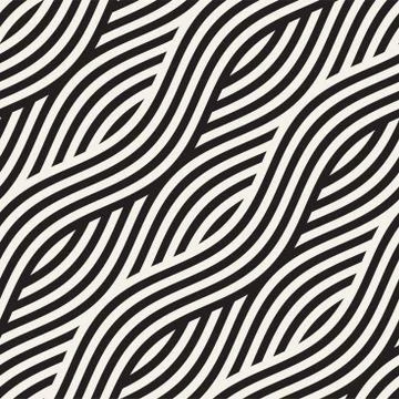 Abstract geometric pattern with wavy lines. Interlacing rounded stripes des.. Illustrazione stock