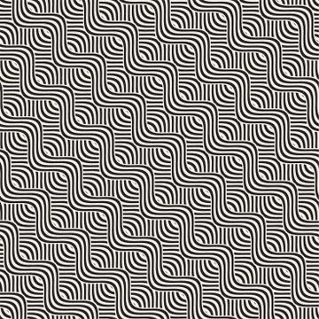 Abstract geometric pattern with wavy lines. Interlacing rounded stripes des.. 스톡 일러스트