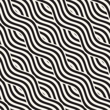 Abstract geometric pattern with wavy lines. Interlacing rounded stripes des.. Stock Illustration