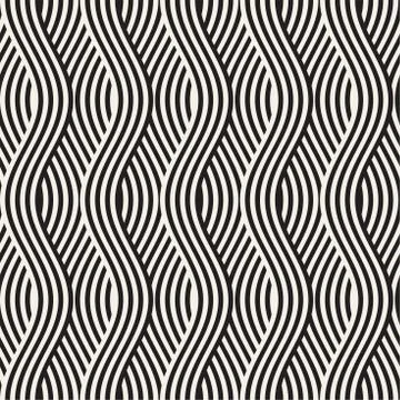 Abstract geometric pattern with wavy lines. Interlacing rounded stripes des.. Illustrazione stock