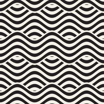 Abstract geometric pattern with wavy lines. Interlacing rounded stripes des.. Stock Illustration