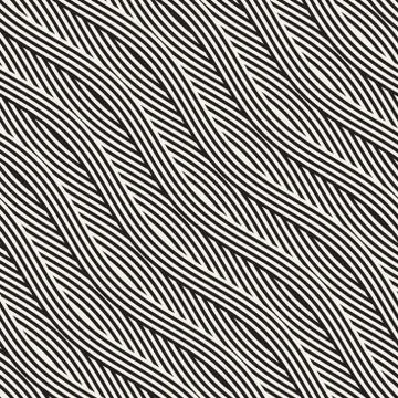 Abstract geometric pattern with wavy lines. Interlacing rounded stripes des.. Stock Illustration