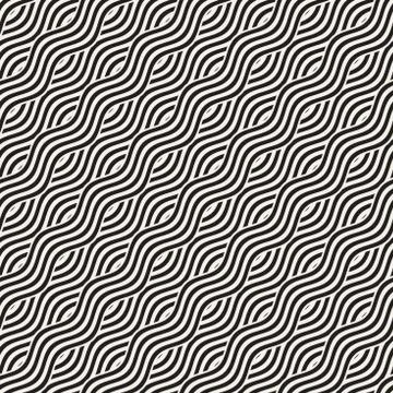 Abstract geometric pattern with wavy lines. Interlacing rounded stripes des.. Stock Illustration