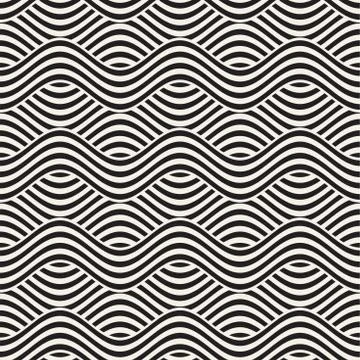 Abstract geometric pattern with wavy lines. Interlacing rounded stripes des.. Illustrazione stock
