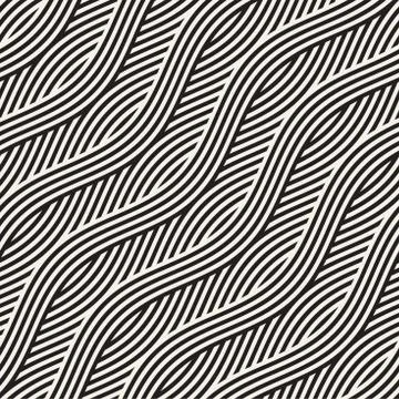 Abstract geometric pattern with wavy lines. Interlacing rounded stripes des.. イラスト素材