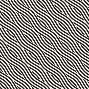 Abstract geometric pattern with wavy lines. Interlacing rounded stripes des.. Illustrazione stock
