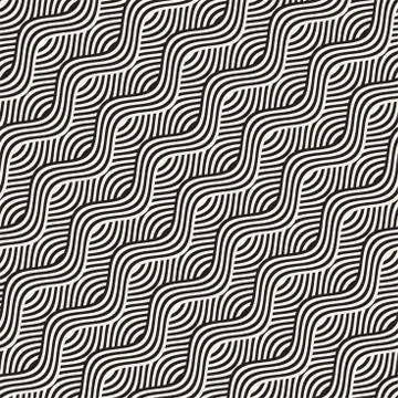 Abstract geometric pattern with wavy lines. Interlacing rounded stripes des.. 스톡 일러스트