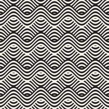 Abstract geometric pattern with wavy lines. Interlacing rounded stripes des.. Illustrazione stock