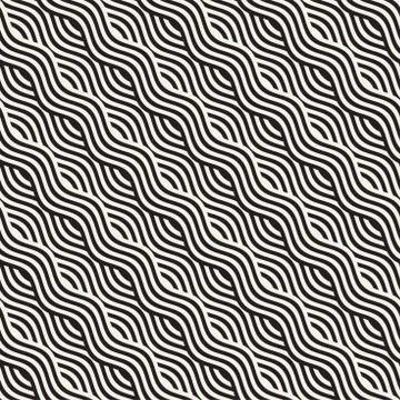 Abstract geometric pattern with wavy lines. Interlacing rounded stripes des.. Stock Illustration