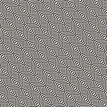 Abstract geometric pattern with wavy lines. Interlacing rounded stripes des.. Illustrazione stock