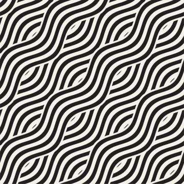 Abstract geometric pattern with wavy lines. Interlacing rounded stripes des.. Illustrazione stock