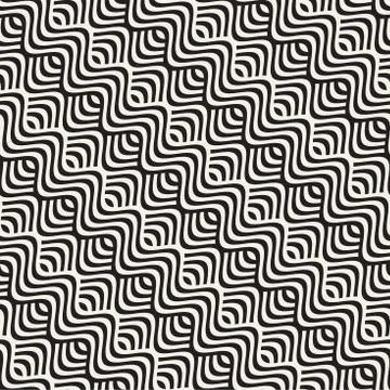Abstract geometric pattern with wavy lines. Interlacing rounded stripes des.. Illustrazione stock