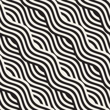 Abstract geometric pattern with wavy lines. Interlacing rounded stripes des.. イラスト素材