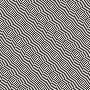 Abstract geometric pattern with wavy lines. Interlacing rounded stripes des.. Illustrazione stock