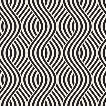 Abstract geometric pattern with wavy lines. Interlacing rounded stripes des.. Stock Illustration