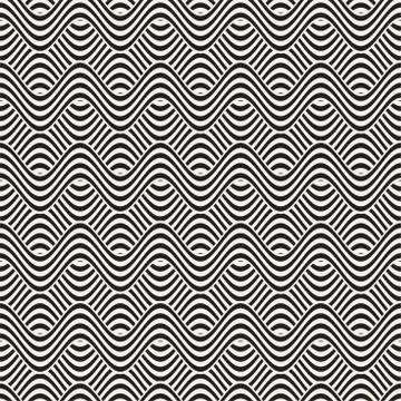 Abstract geometric pattern with wavy lines. Interlacing rounded stripes des.. イラスト素材