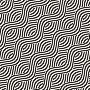 Abstract geometric pattern with wavy lines. Interlacing rounded stripes des.. 스톡 일러스트